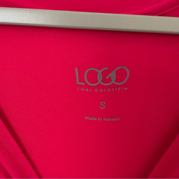 LOGO Lori Goldstein V-neck Tee 3/4 Sleeves Pockets Pink SZ Small - Picture 2 of 8